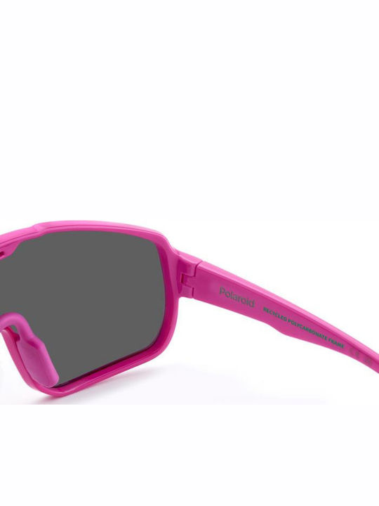 Polaroid Kids Sunglasses Mask with Polarized Pink Lenses
