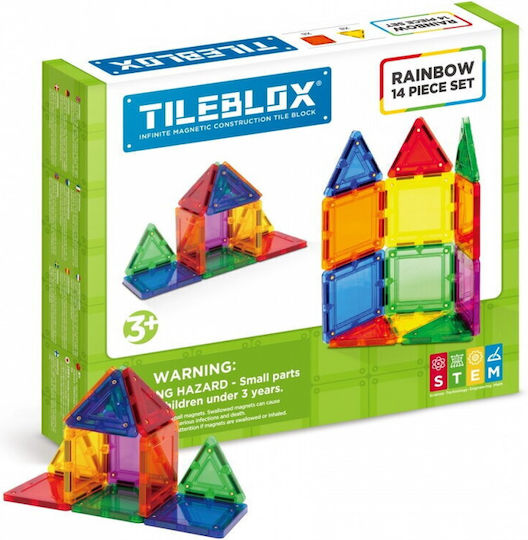 Magformers Τουβλάκια Tileblox Rainbow για 3+ Ετών 14τμχ