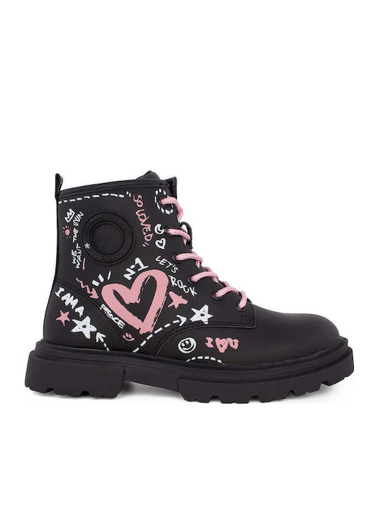 Anatomical Kids Boots with Zipper Black