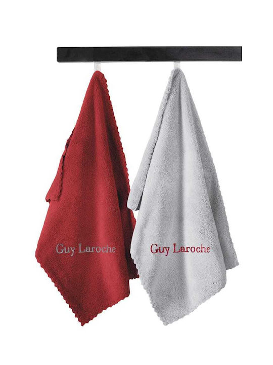 Guy Laroche Gourmet Set 18 Πετσέτα Κουζίνας Grey - Red 50x35cm 2τμχ