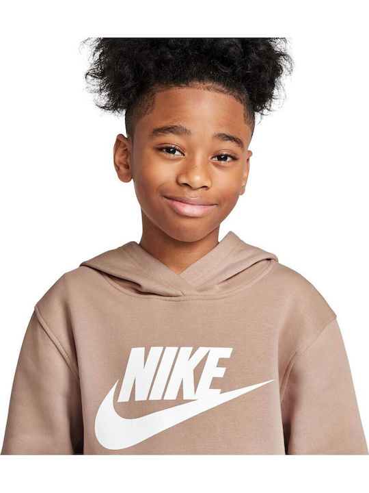 Kids Sweatshirt with Hood and Pockets Beige Sportswear Club