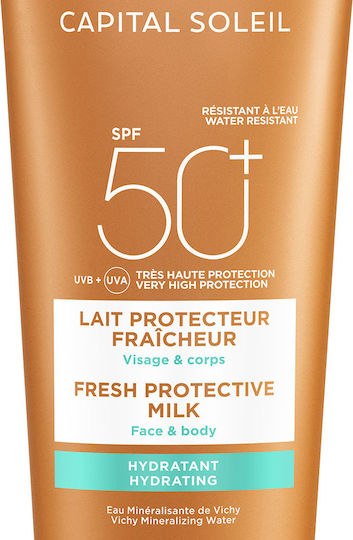 Vichy Capital Soleil Fresh Hydrating Milk Αδιάβροχη Αντηλιακή Κρέμα Προσώπου και Σώματος SPF50 300ml