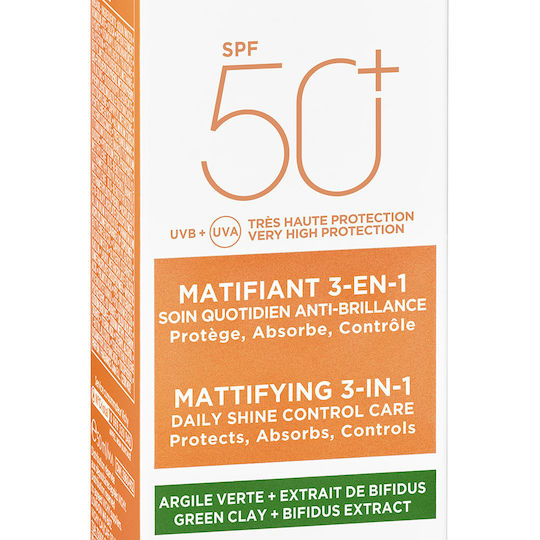 Vichy Mattifying 3 in 1 Daily Shine Control Care Wasserdicht Sonnencreme Creme Gesicht SPF50 50ml