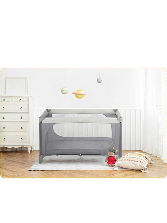 Ricokids RK-240 Παρκοκρέβατο με Στρώμα Γκρι 125x65cm