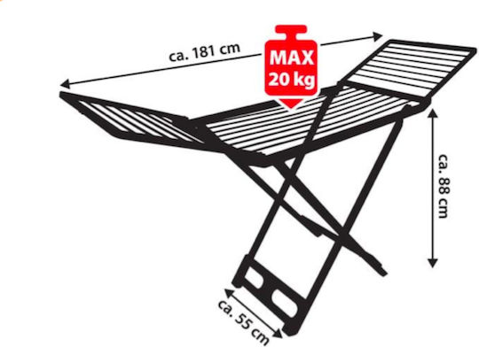 Folding Floor Plastic Clothes Drying Rack with 20m Hanging Length