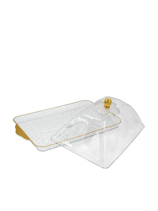 Keskor Tortieră Plastic cu Capac Auriu 51x31.5x16buc