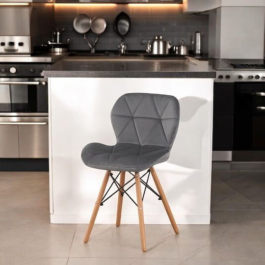 Scaune Bucătărie Catifelate Grey Velvet 1buc
