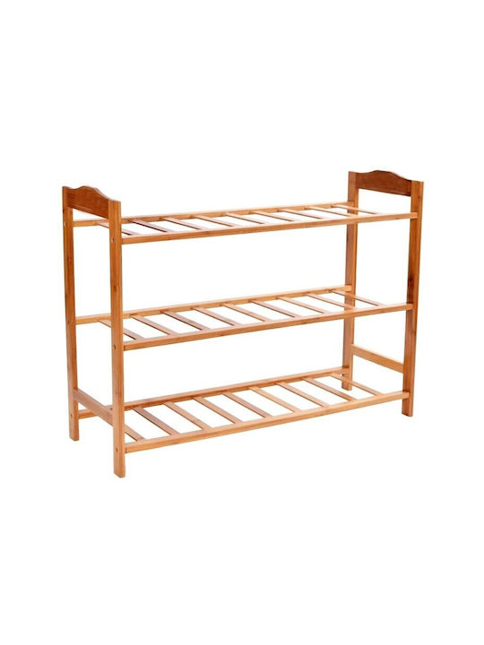 Bamboo Shoe Organizer Beige 68x23x47cm