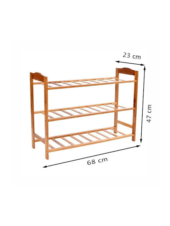 Bamboo Shoe Organizer Beige 68x23x47cm