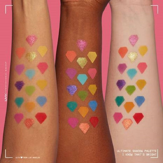 NYX Professional Makeup Ultimate Shadow Palette I Know That's Bright Palette with Eye Shadows in Pressed Powder Form