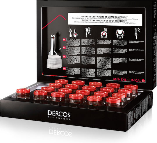 Vichy Dercos Aminexil Clinical 5 Hair Ampoules Against Hair Loss for Men 21x6ml