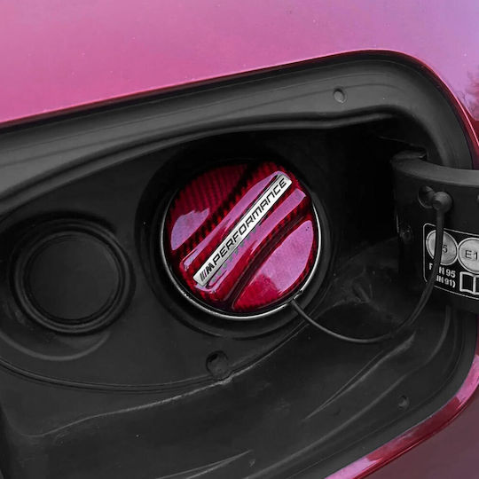 Carbon Fiber Fuel Reservoir Cap Cover 6.8cm Mperformance W17900-1 Red