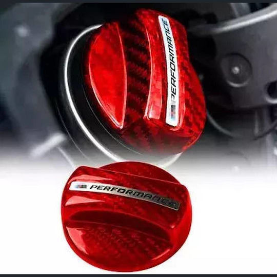 Carbon Fiber Fuel Reservoir Cap Cover 6.8cm Mperformance W17900-1 Red