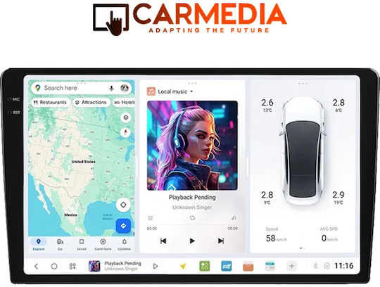 Carmedia Οθόνη Αφής 10.36" για Ταμπλό Αυτοκινήτου BMW X1 με Bluetooth/USB/AUX/WiFi/DVD