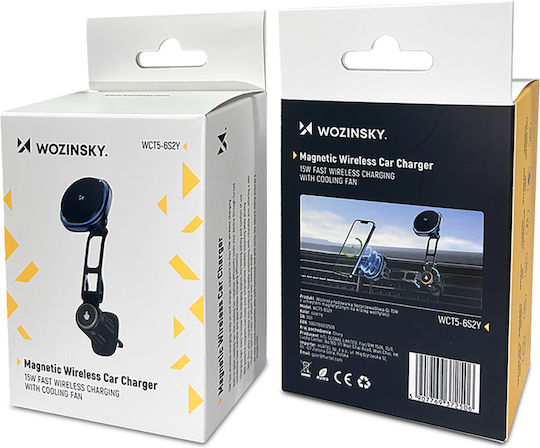 Wozinsky Car Mobile Mount with Magnet and Wireless Charging MagSafe Black
