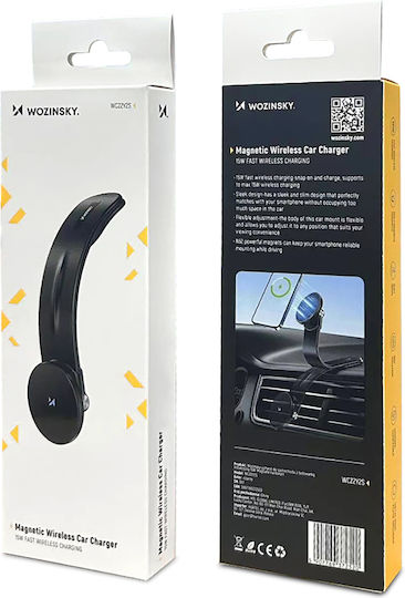 Wozinsky Car Mobile Mount with Magnet and Wireless Charging MagSafe Black