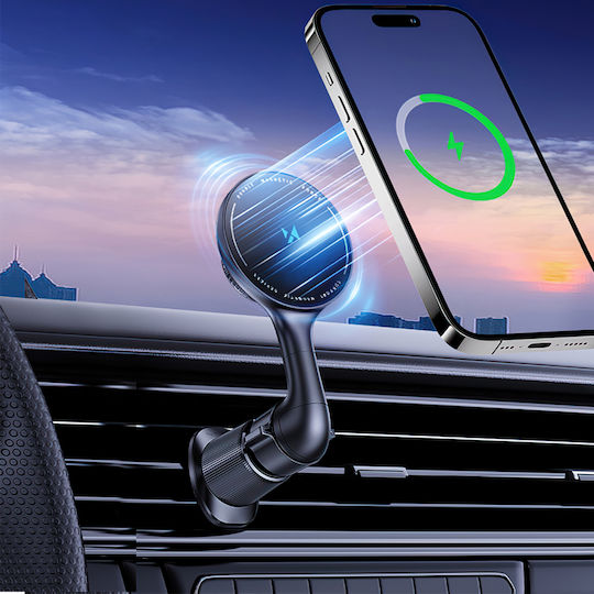 Wozinsky Car Mobile Mount with Magnet and Wireless Charging MagSafe Black
