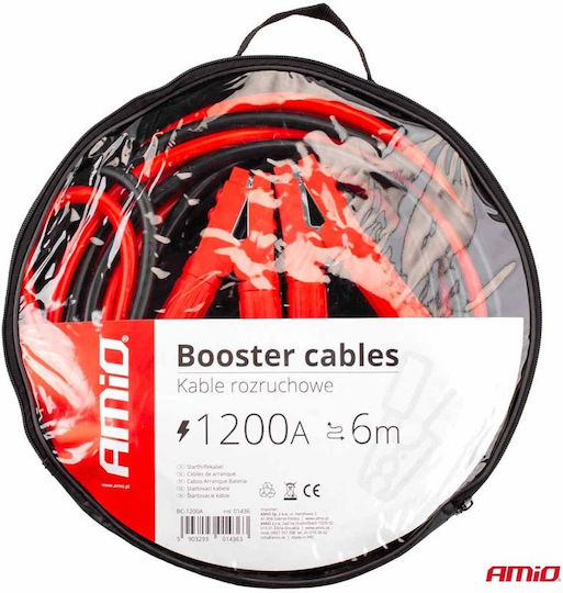 AMiO Καλώδια Εκκίνησης Μπαταρίας Αυτοκινήτου Booster Cables 1200A 6m