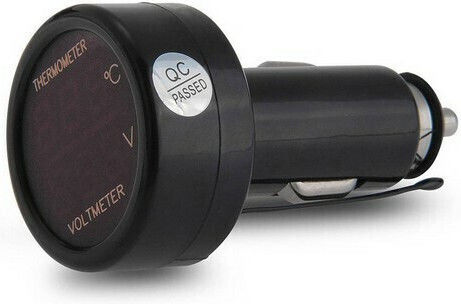 Car Lighter Voltmeter Digital Instrument 45mm Car Charger, Voltmeter & Car Thermometer AU-AC-5001