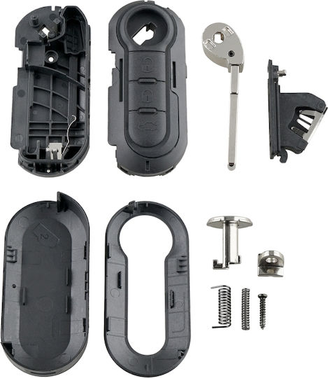 Foldable Car Key Shell with Blade with 3 Buttons for Fiat