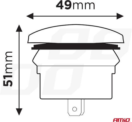 Amio Car Charger USB Ports Waterproof Boat Shape USB + USB-C QC3.0 12V 24V Amio-04229