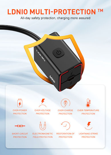 Ldnio Încărcător pentru Motocicletă cu Porturi: 1xUSB & 1xType-C