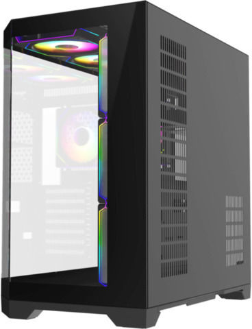 GameMax HYPE-A Геймърско бюро Midi Tower Компютърна кутия със страничен прозорец Черен