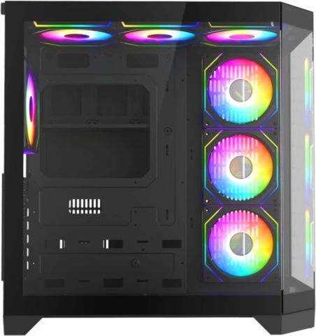 GameMax HYPE-A Геймърско бюро Midi Tower Компютърна кутия със страничен прозорец Черен