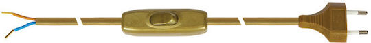 Evivak Power Cord with Diameter 2x0.75mm² in Gold Color 1.5m 1pcs