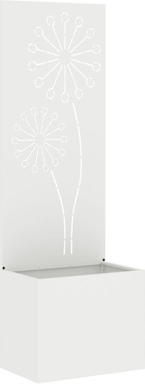 vidaXL Ghiveci Metal Alb 50x140x140cm.