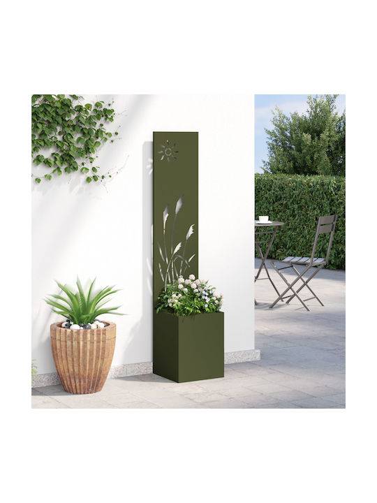 vidaXL Γλάστρα Μεταλλική Λαδί 32x140εκ.