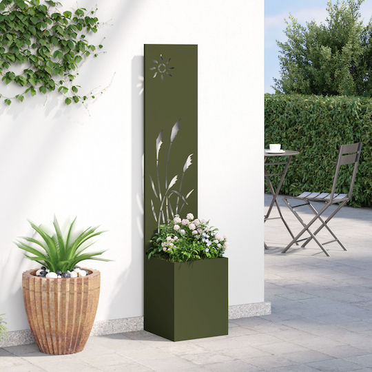 vidaXL Γλάστρα Μεταλλική Λαδί 32x140εκ.