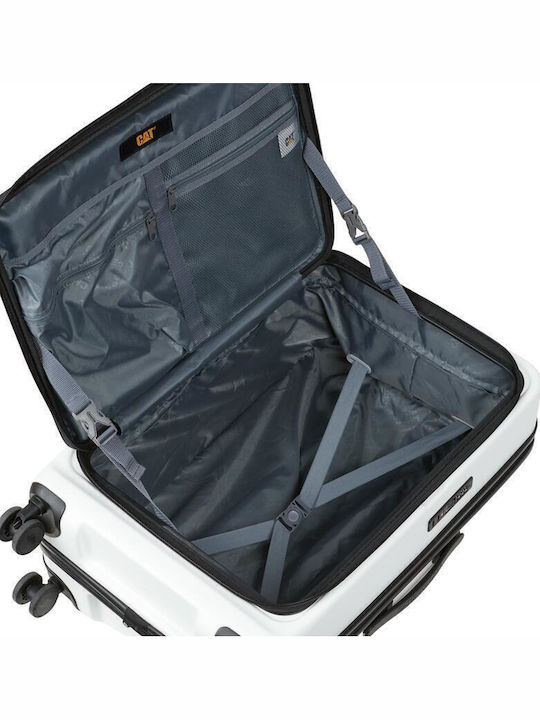 CAT Großer Hart-Reisekoffer Weiß mit 4 Rädern Höhe 81cm