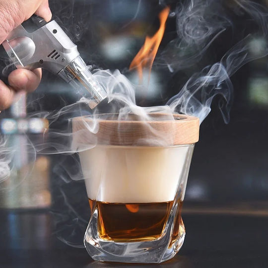 Dionysos Iv Комплект За Пушене На Уиски Дървена Кутия Whiskey Wine Cocktail Smoker Kit & Охлаждащи Камъни