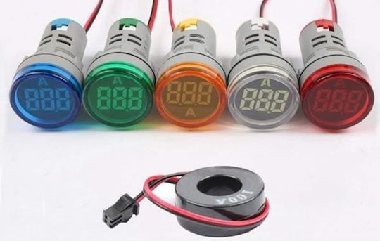 Taifa AD16-22DS Ammeter Electric Panel Digital Single-Phase Display 100A 380V Φ22 IP65 Yellow 022-611003803