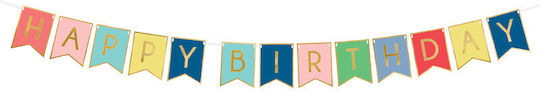 PartyDeco Happy Birthday Girlande für Party 15cm