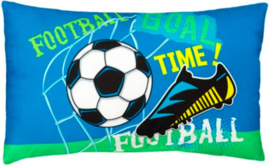 Pernă Decorativă Pentru Copii Albastră Football 50x30cm Pernă Decorativă Pentru Copii Albastră Football 50x30cm