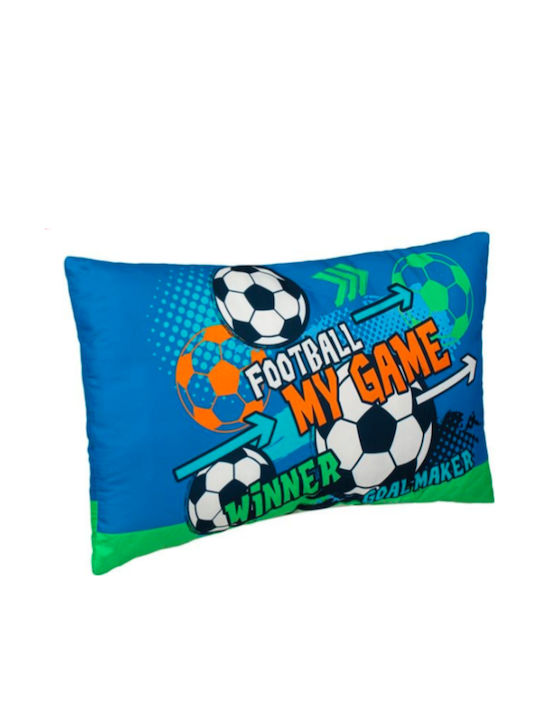 Kids Blue Football Decorative Pillow 50x30cm