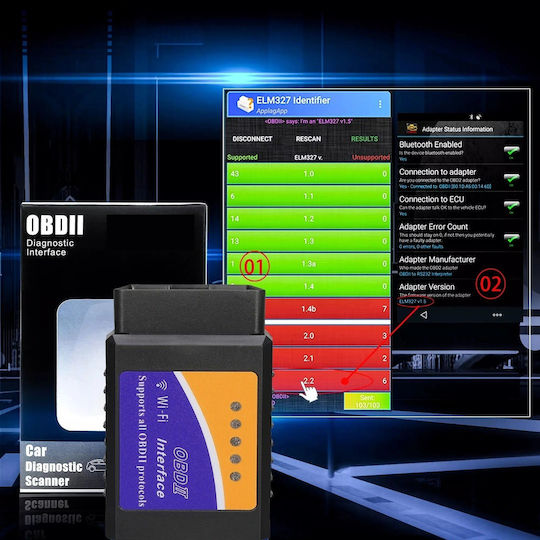0020402 Car Diagnostics ELM 327 WiFi Tool OBD 2
