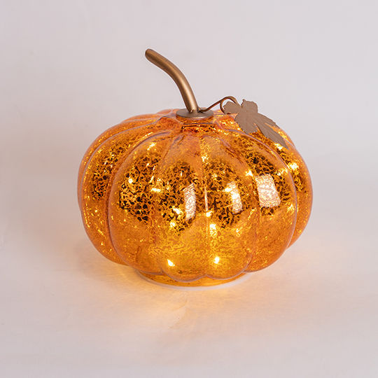 Eurolamp Illuminated Christmas Glass Figure Pumpkin Copper 16x16x16cm