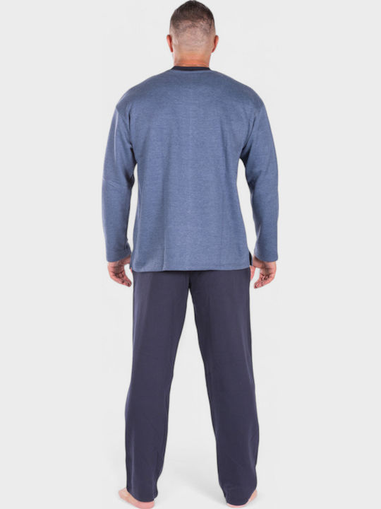 Pijamale Pentru Bărbați Bluza Vintage Albastră Cl2607-2-Raf