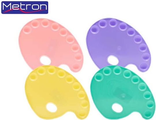Metron Oval Plastic Palette 9 Positions No 3 Pastel - 4 Colors