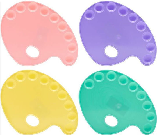 Metron Oval Plastic Palette 9 Positions No 3 Pastel - 4 Colors