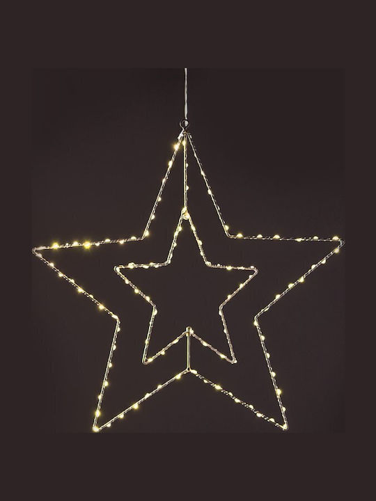 Aca Plastic Illuminated Christmas Decorative Pendant Star 56x56x56cm White