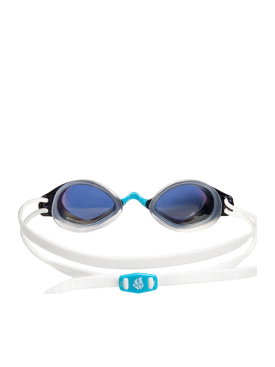 Mad Wave Rainbow Swimming Goggles Adults with Anti-fog Lenses Blue
