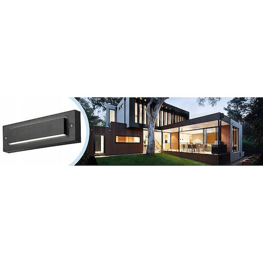 Masterled Wall-Mounted Outdoor Light LED IP65 6W with Natural White Light 25.5x4.3x9εκ.