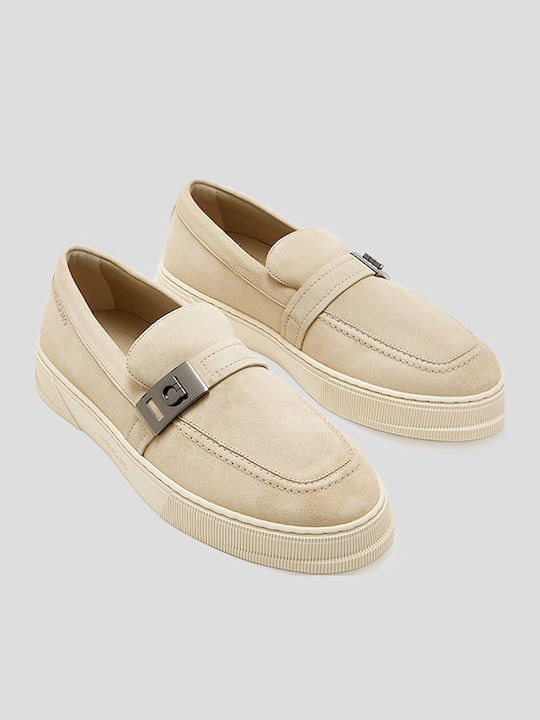 Hug Buckle Ανδρικά Loafers σε Μπεζ Χρώμα