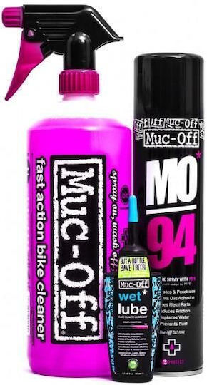 Muc-Off Kit Clean Protect & Wet Lube Curățător Bicicletă
