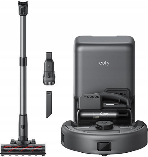 Eufy E20 3-in-1 Robot Vacuum Cleaner with Laser Mapping and 8000Pa Suction Power Black