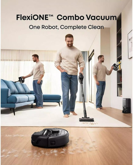 Eufy E20 3-in-1 Robot Vacuum Cleaner with Laser Mapping and 8000Pa Suction Power Black